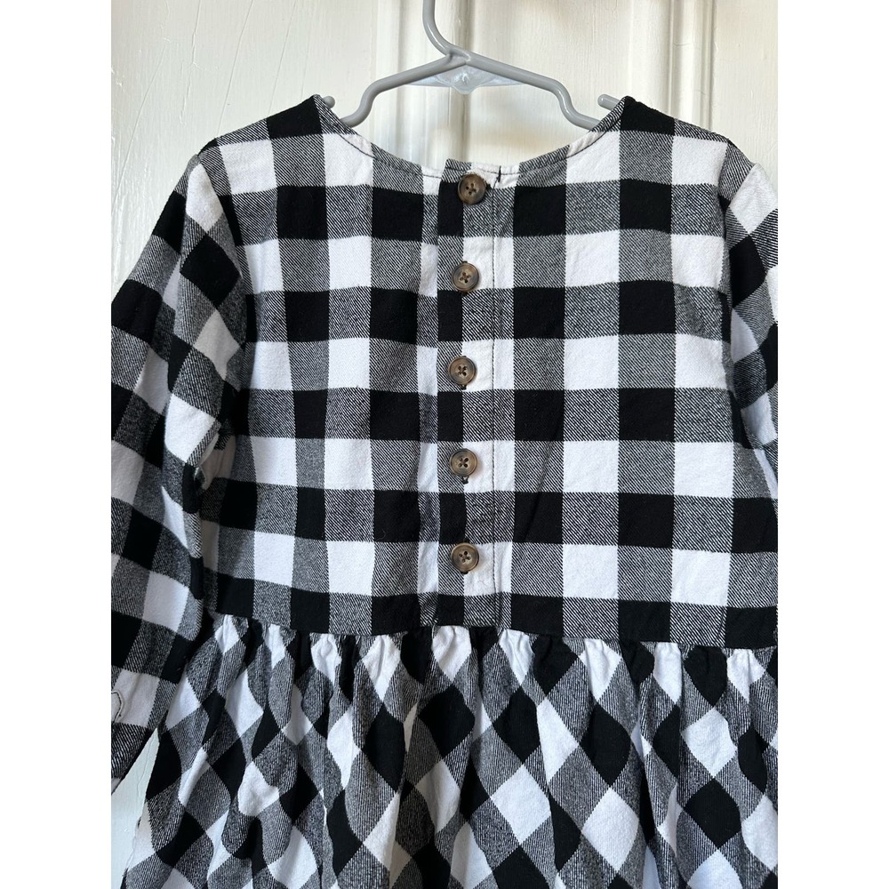 Hanna Andersson‎ Gingham Flannel Button Back Dress Sz 130 (8) - Picture 4 of 9